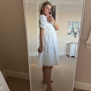 Kate Spade Embroidered Dress Laced Collared Hollowed out Mini Dress